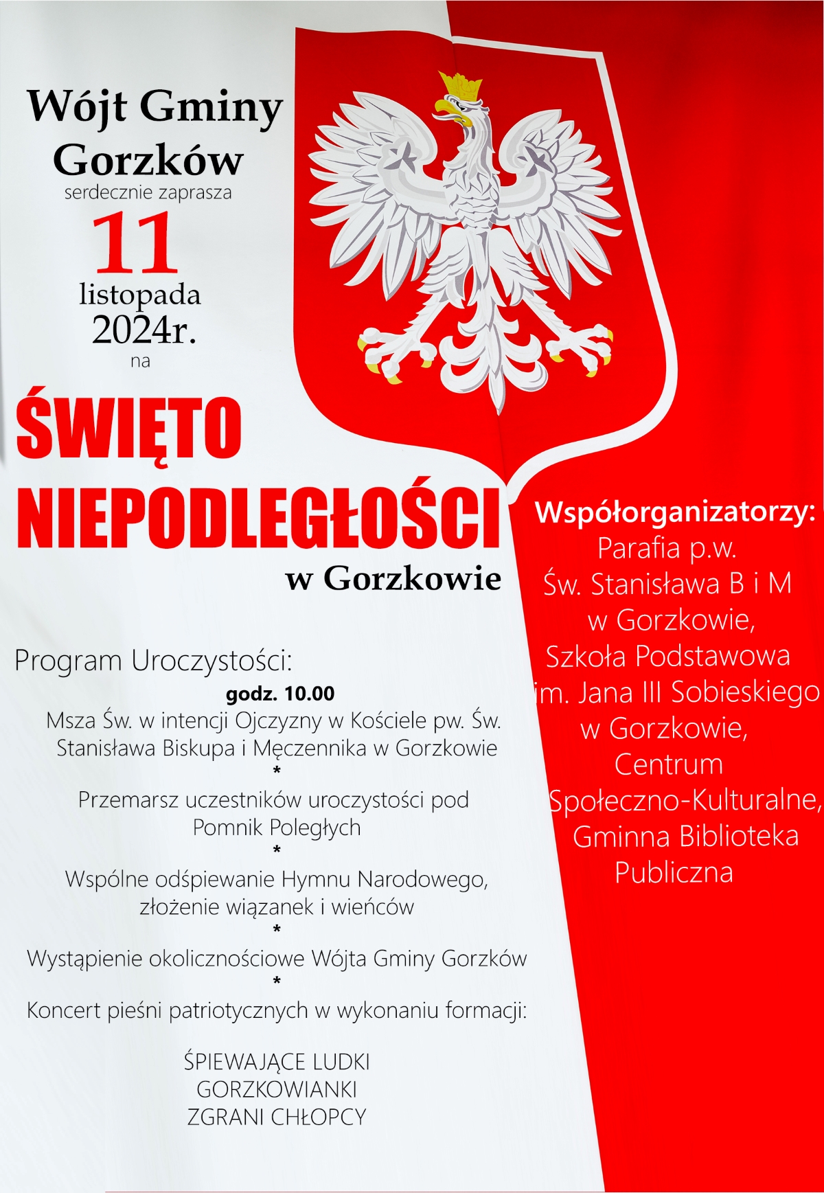 11 listopada 2024 Święto Niepodległości w Gorzkowie