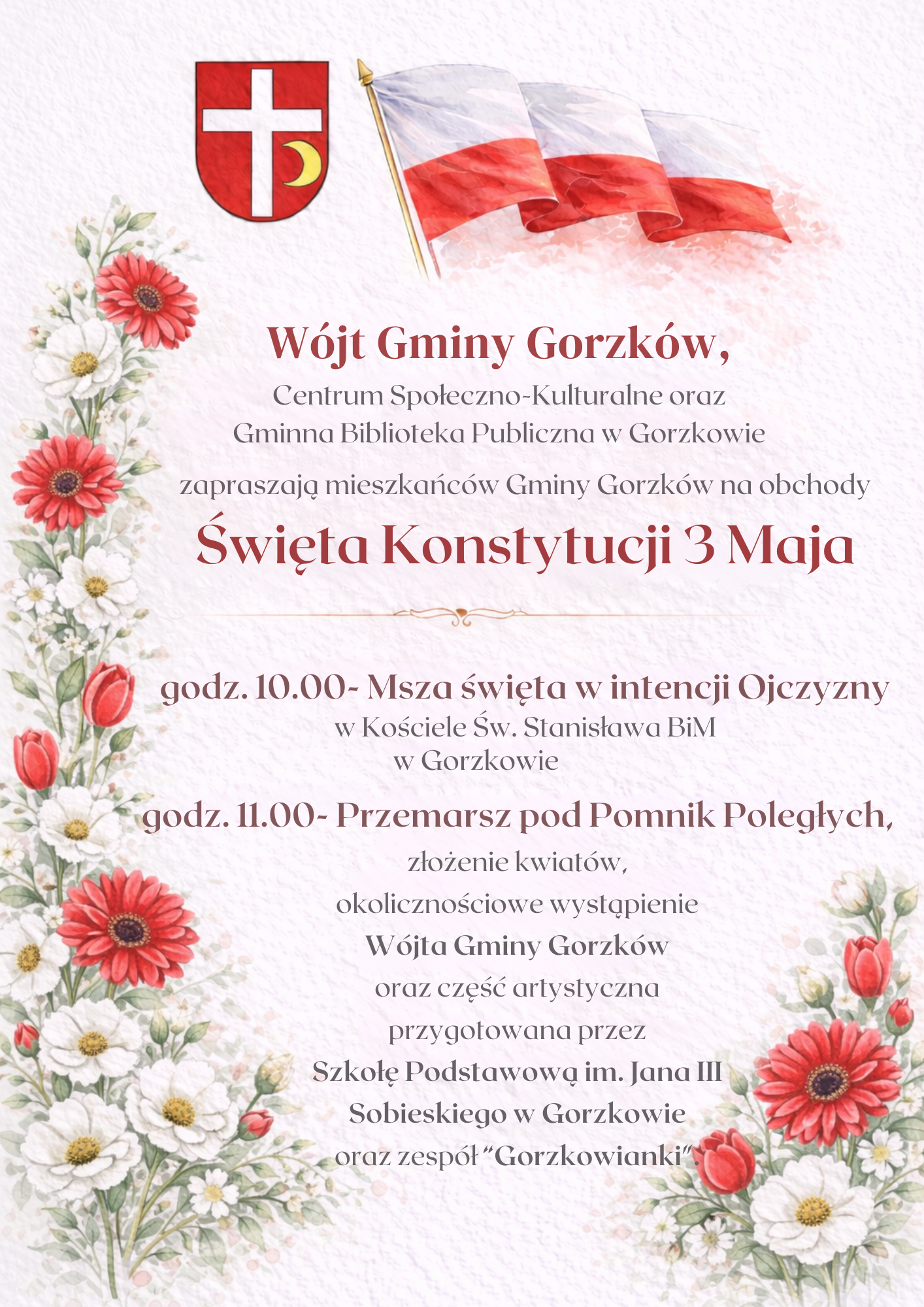 Plakat na uroczystości 3 maja