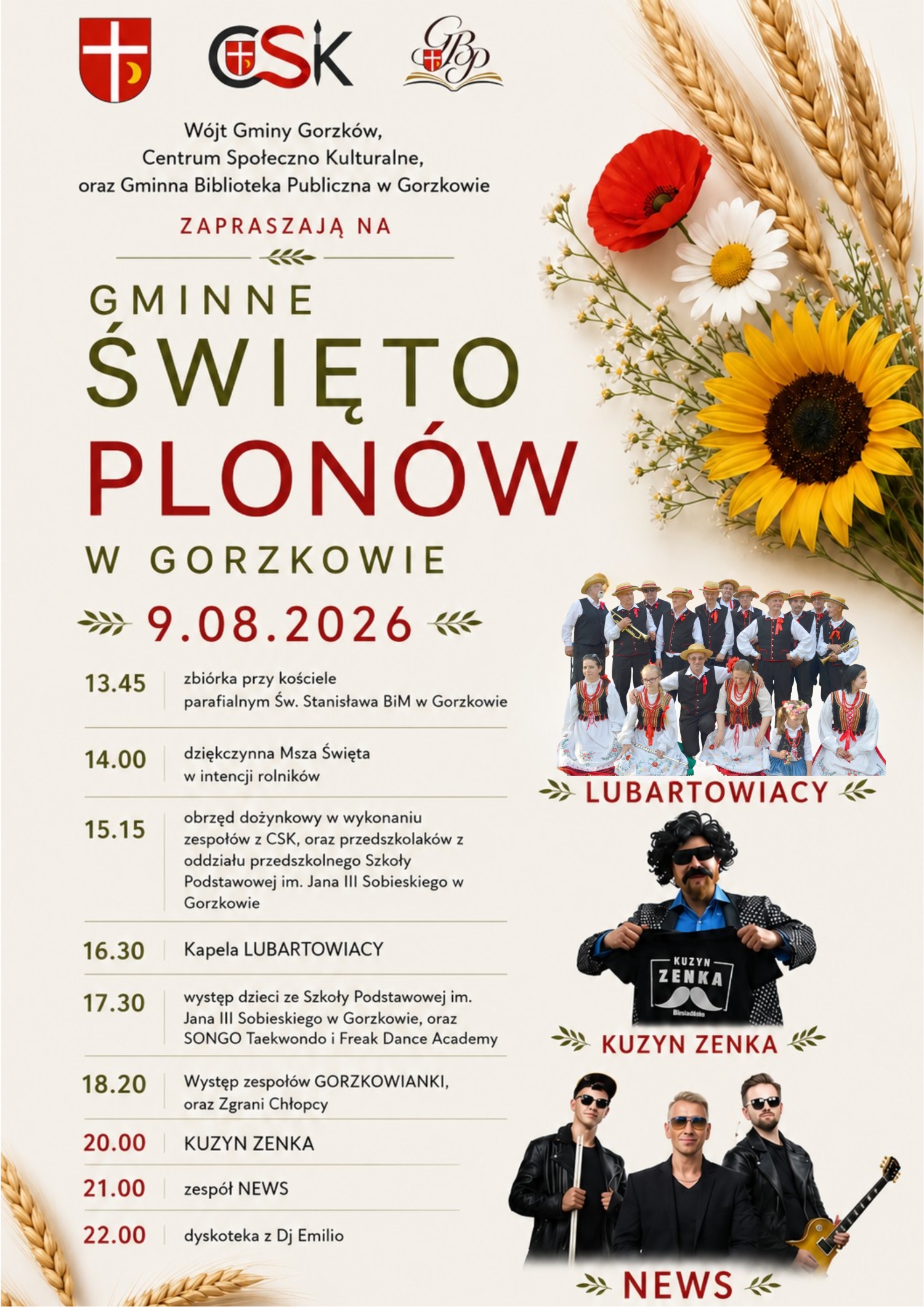 Plakat dozynki gminne 2026