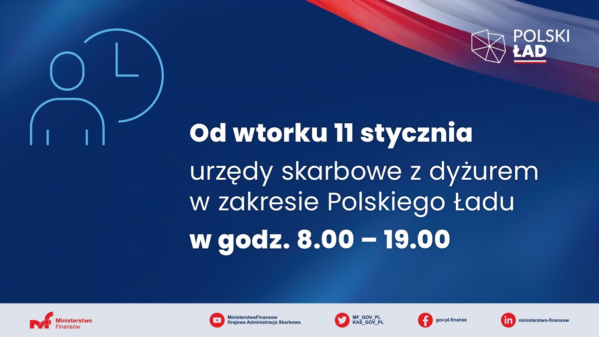 Od 11 stycznia urzędy skarbowe z dyżurem w zakresie Polskiego Ładu w godz. 8-19