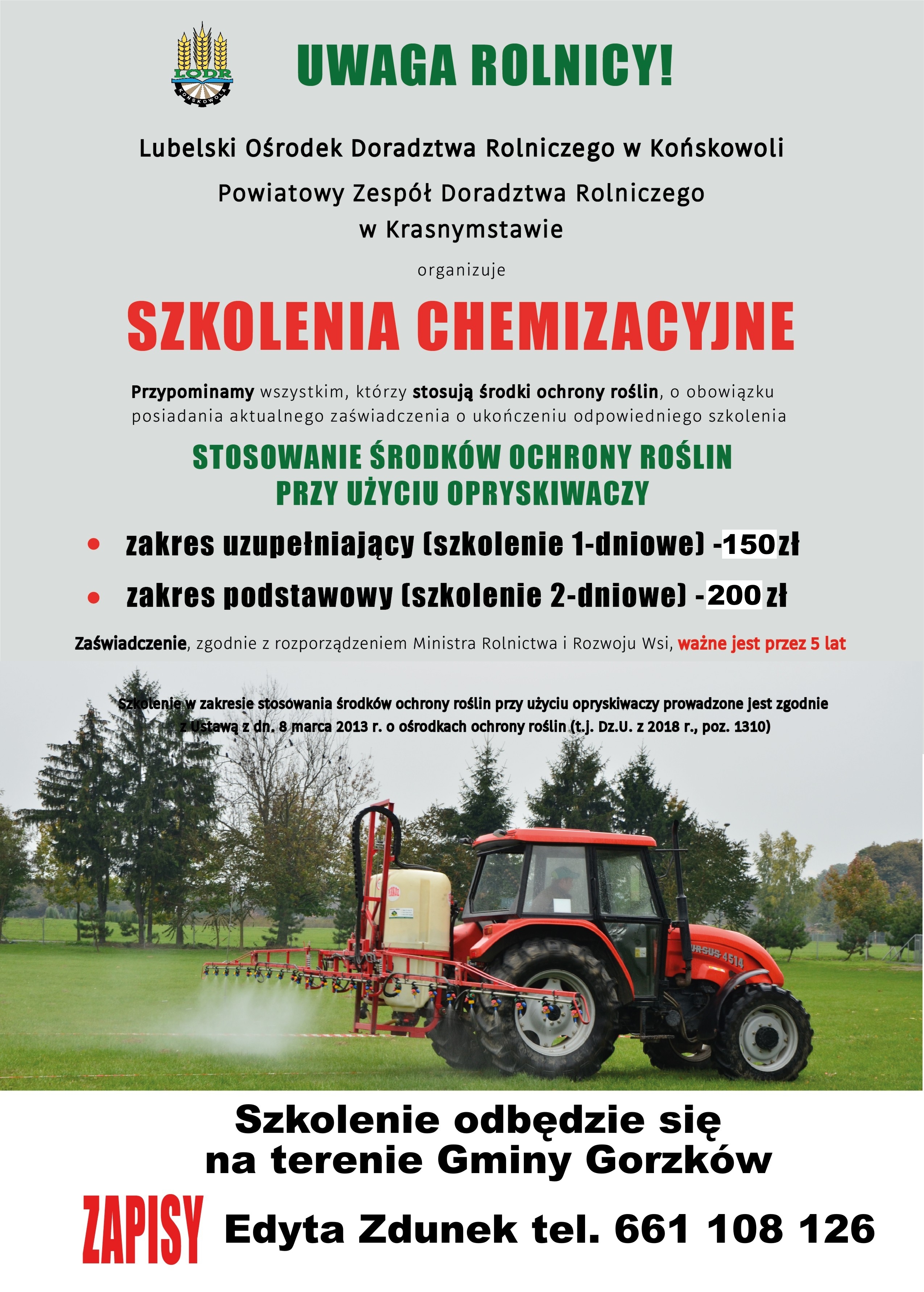 Plakat szkolenie chemizacyjne