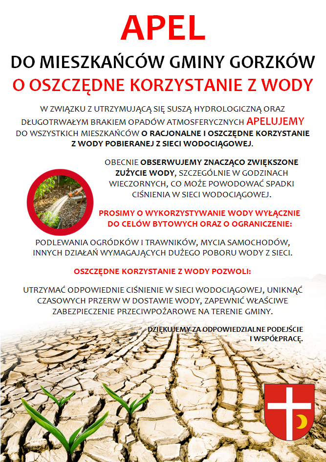 Apel o oszczędzanie wody